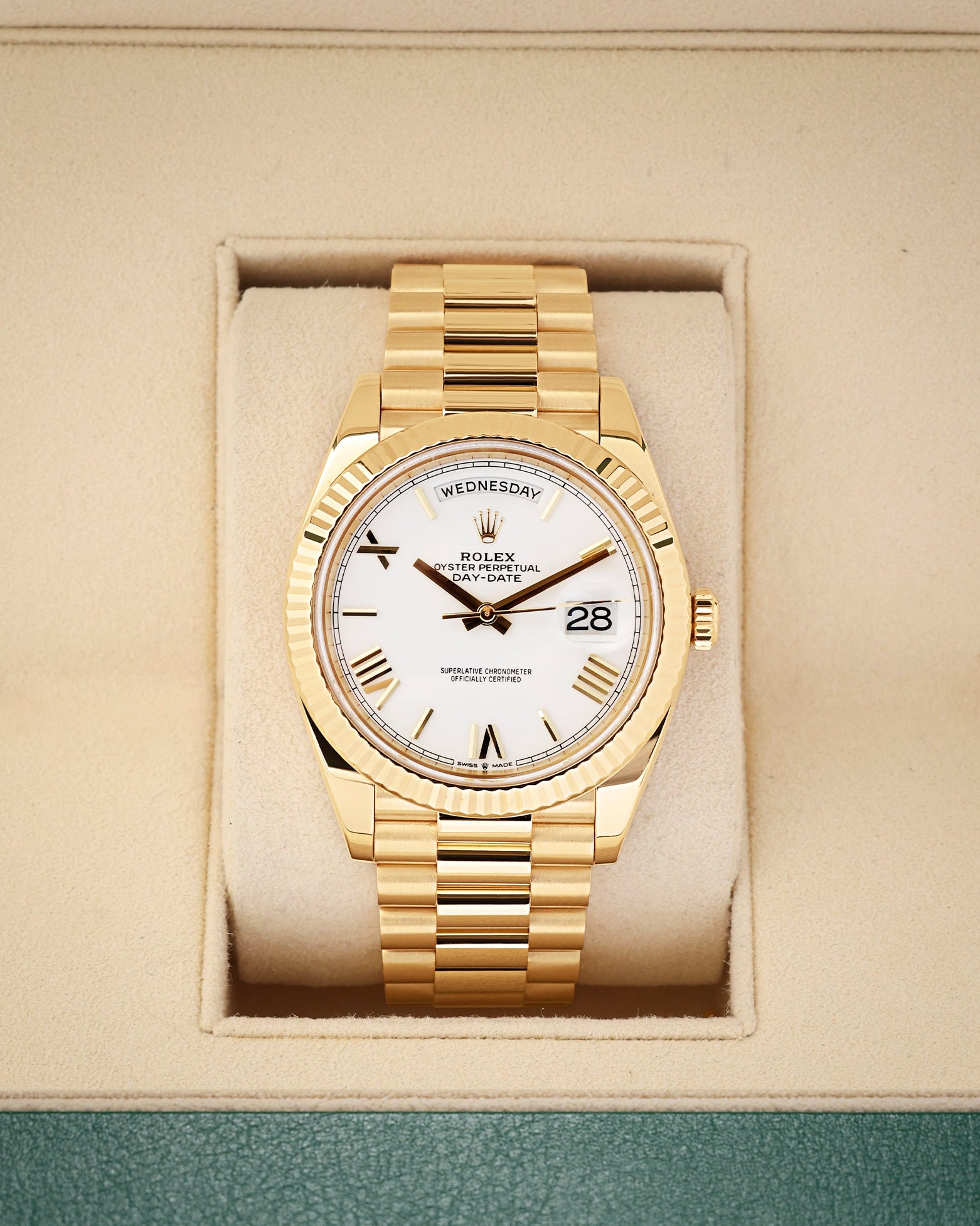 Yellow Gold Rolex Day-Date 40 228238 | Noah's Fine Watches Dallas