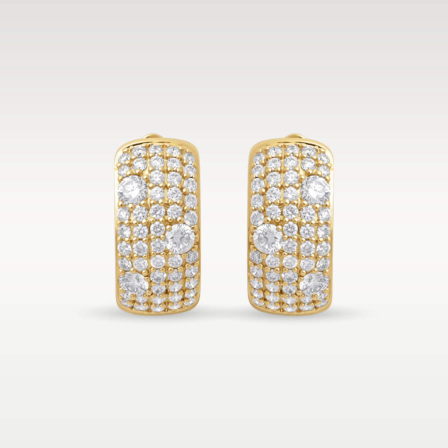 Yellow Gold 1CT Diamond Pave Hoops at Noah's Fine Watches & Jewelry