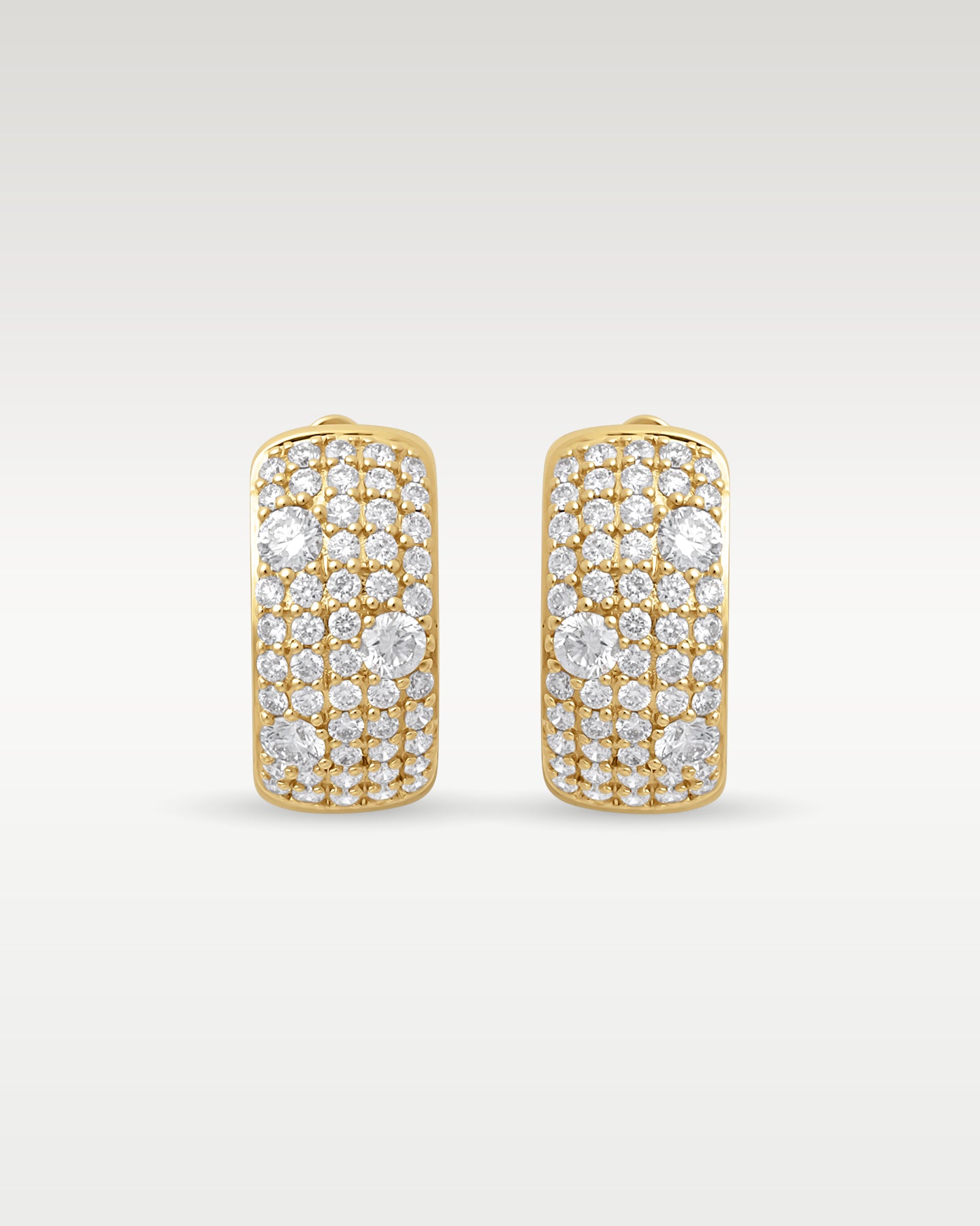 Yellow Gold 1CT Diamond Pave Hoops at Noah's Fine Watches & Jewelry