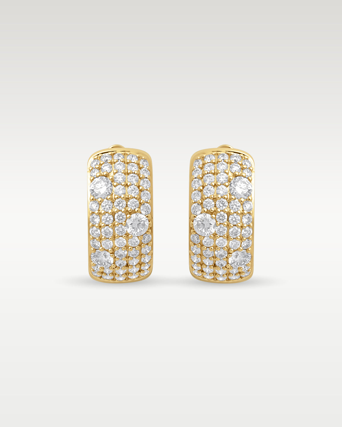 Yellow Gold 1CT Diamond Pave Hoops at Noah's Fine Watches & Jewelry
