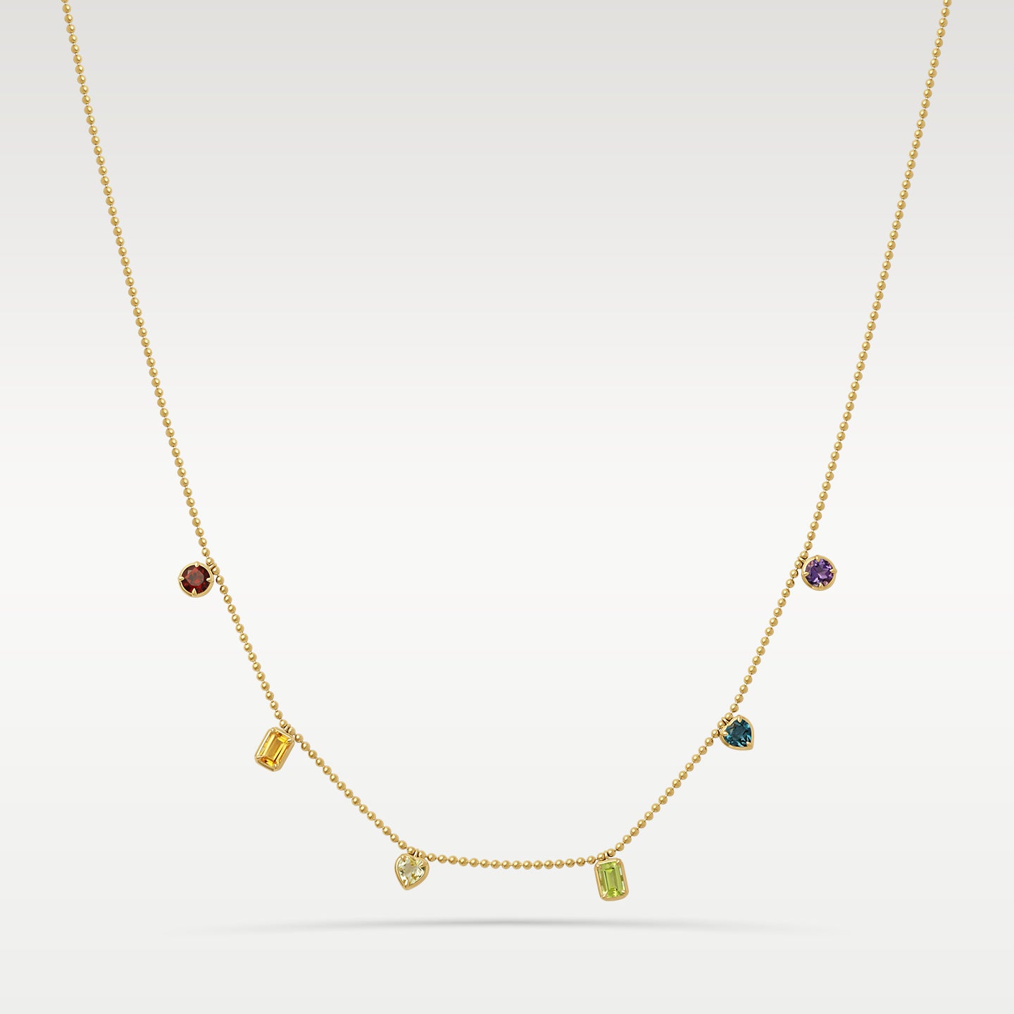 Yellow Gold 3.4CT Rainbow Sapphire Necklace at Noah's Fine Watches & Jewelry