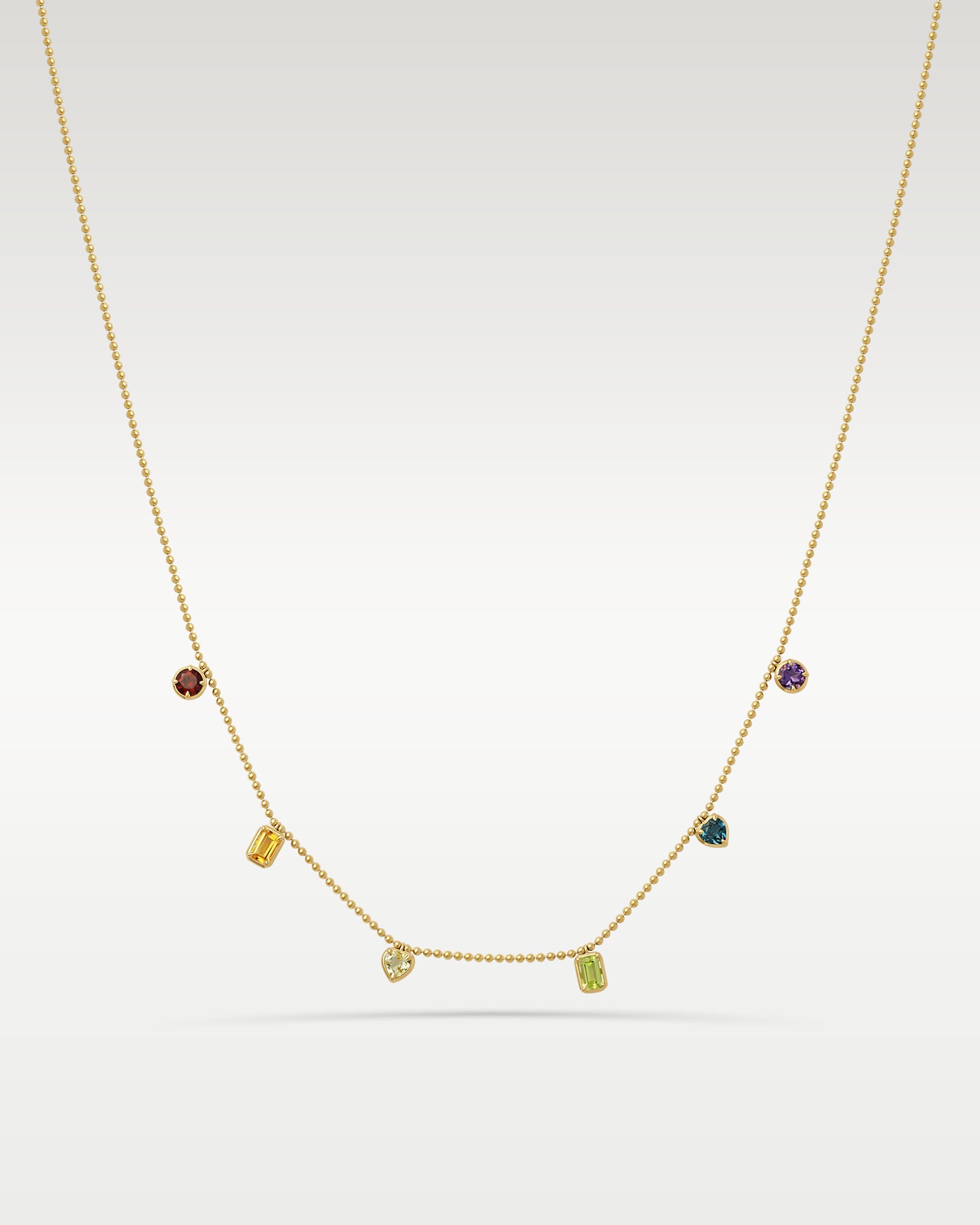 Yellow Gold 3.4CT Rainbow Sapphire Necklace at Noah's Fine Watches & Jewelry
