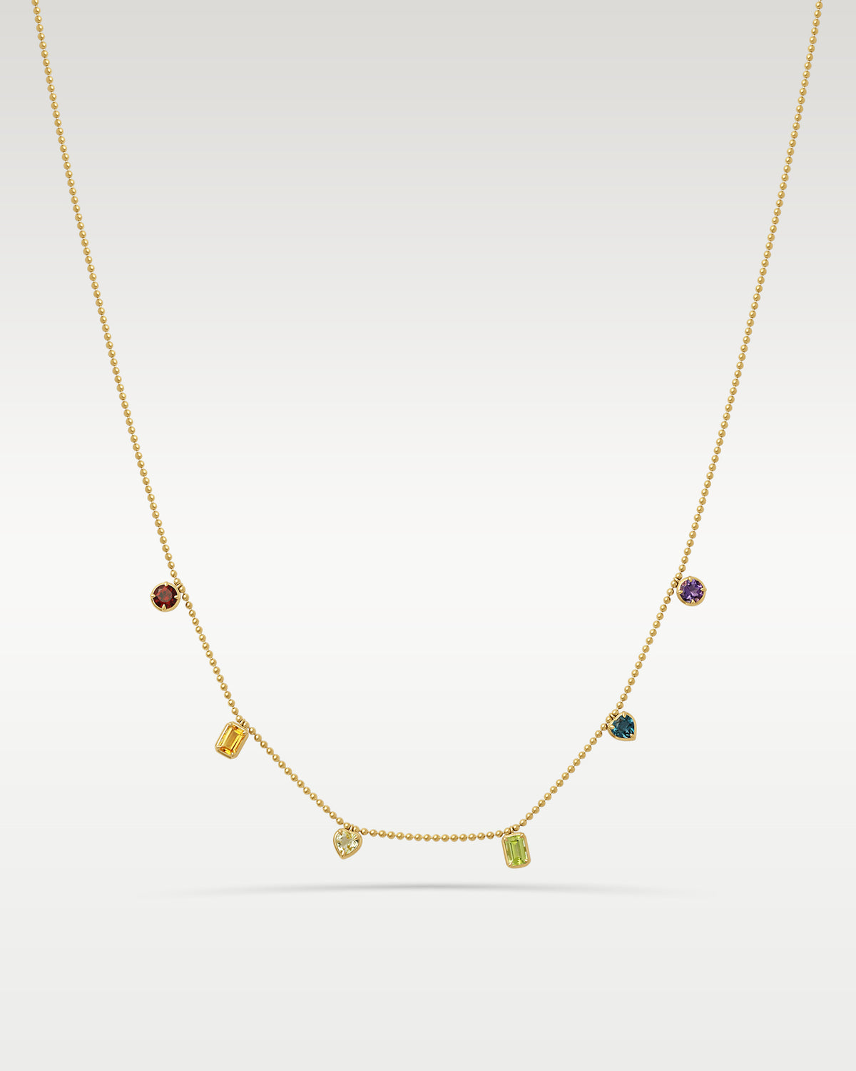 Yellow Gold 3.4CT Rainbow Sapphire Necklace at Noah's Fine Watches & Jewelry