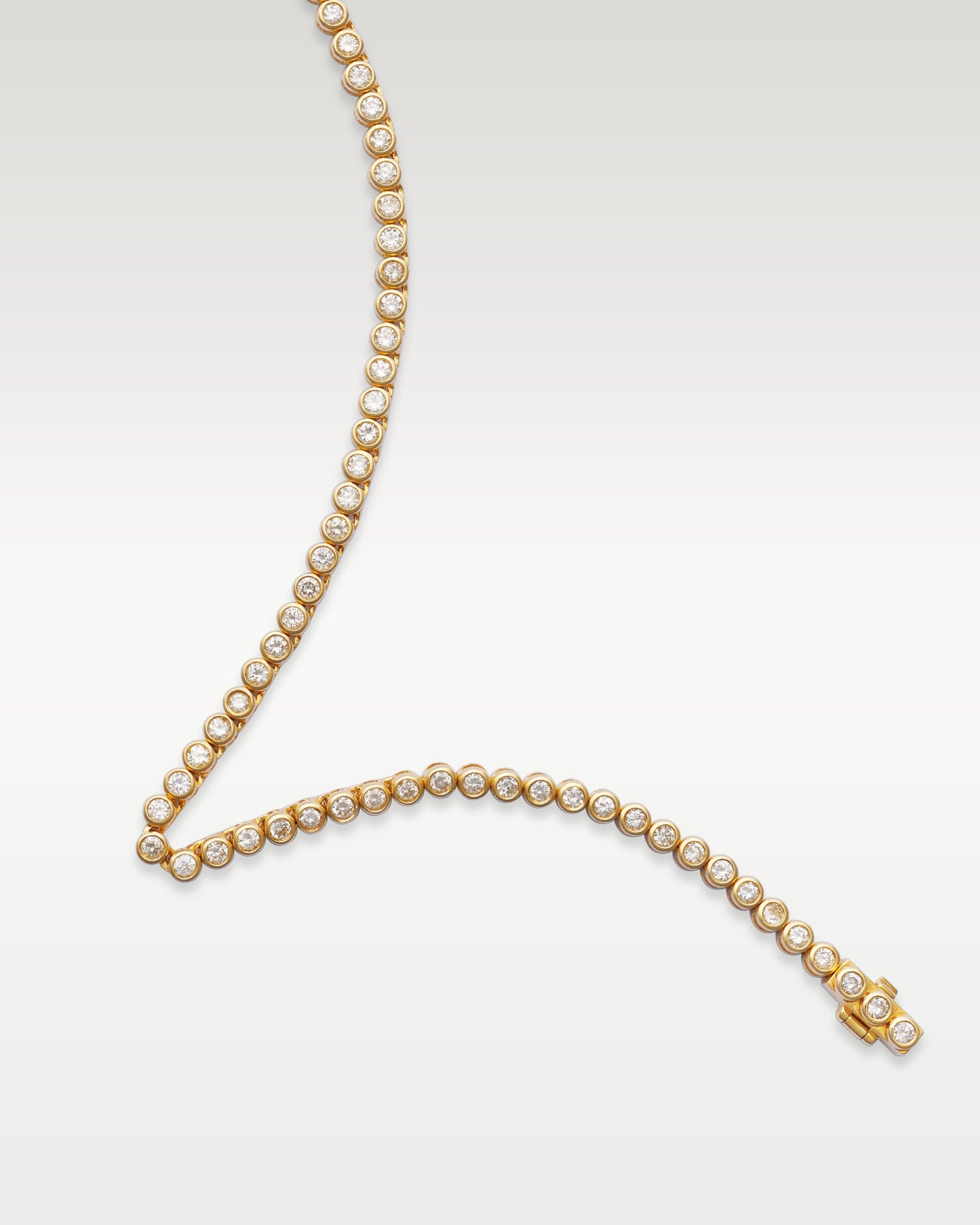 Yellow Gold 3.96CT Bezel Tennis Necklace | Noahs Diamond Jewelry Texas