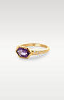 14k Yellow Gold Amethyst & Diamond Hexagonal Ring | Noah's fine Jewelry Dallas, Texas