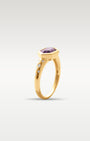 14k Yellow Gold Amethyst & Diamond Hexagonal Ring | Noah's fine Jewelry Dallas, Texas