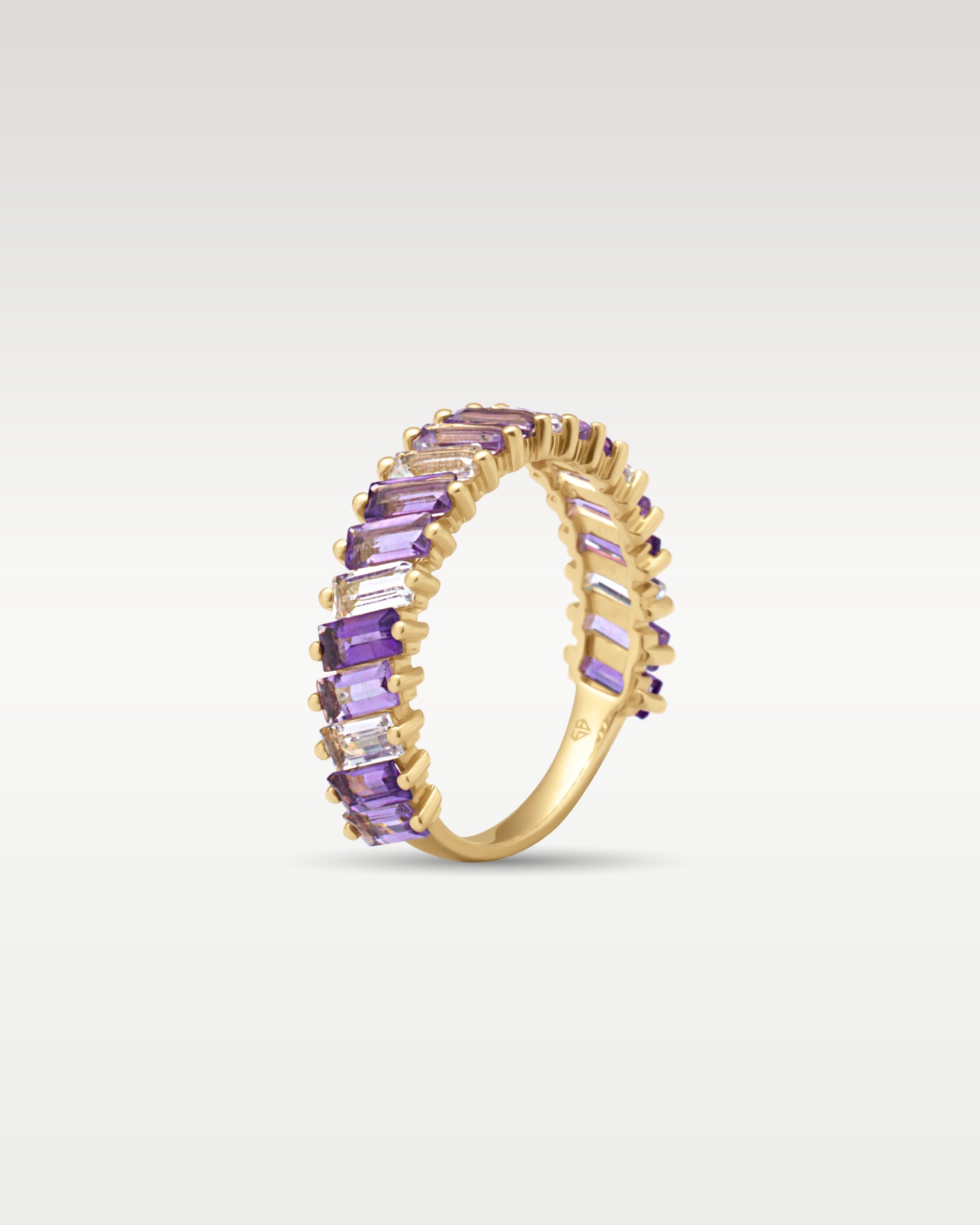 14k Yellow Gold Amethyst and White Topaz Ring | Noahs Fine Jewelry Frisco