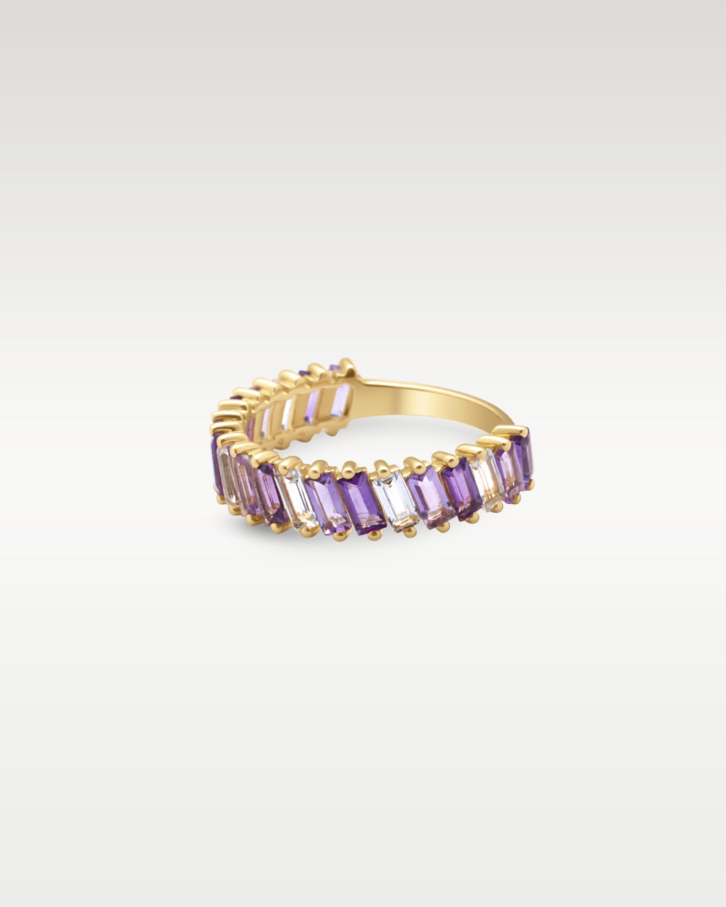 14k Yellow Gold Amethyst and White Topaz Ring | Noahs Fine Jewelry Frisco