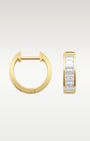 14K Yellow Gold Baguette Diamond Huggies | Noah's Fine Jewelry Dallas, Texas