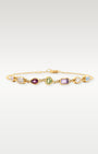 Yellow Gold Colorful Multi-Stone Chain Bracelet | Noah's Fine Jewelry Dallas, Texas