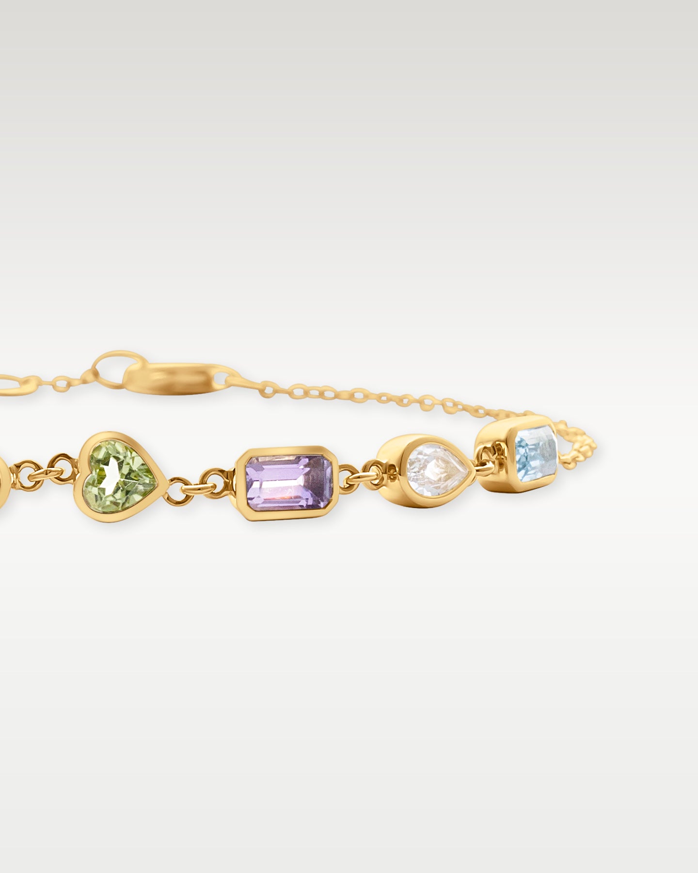 Yellow Gold Colorful Multi-Stone Chain Bracelet | Noah's Fine Jewelry Dallas, Texas
