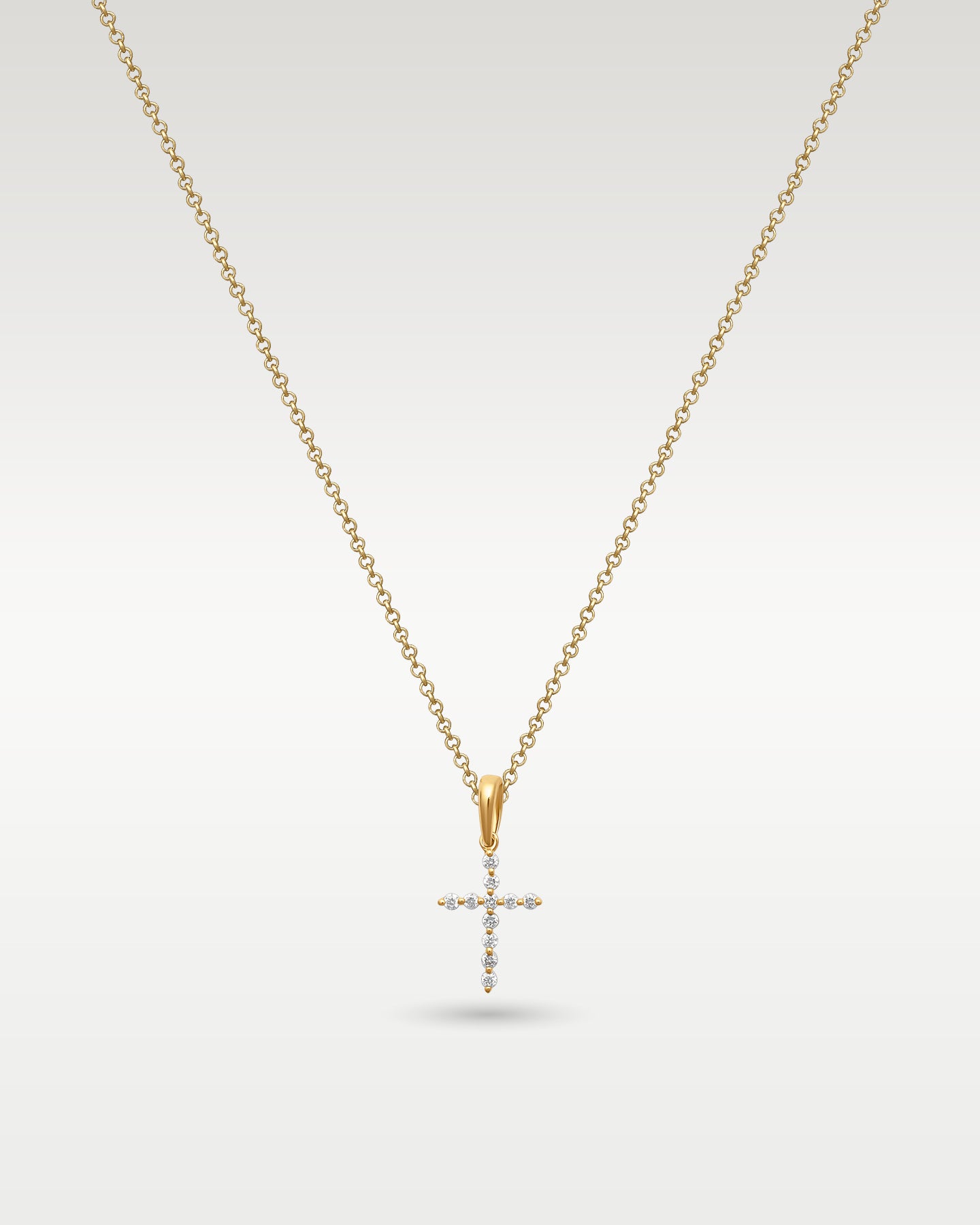 14k Yellow Gold Cross Diamond Necklace | Noah's Fine Jewelry Dallas, TX