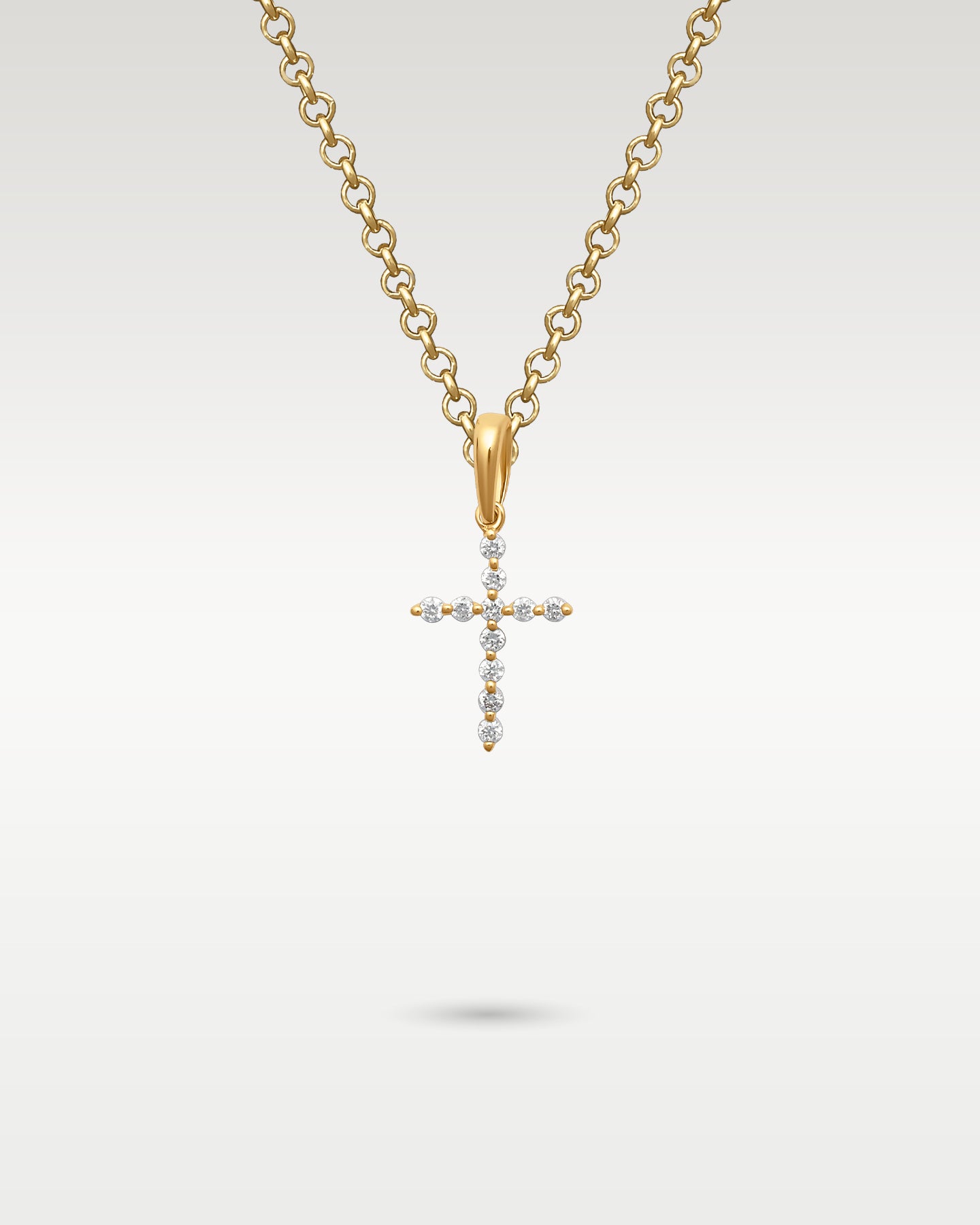 14k Yellow Gold Cross Diamond Necklace | Noah's Fine Jewelry Dallas, TX