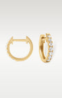 Yellow Gold Diamond Huggie Hoop Earrings | Noah's Fine Jewelry Dallas
