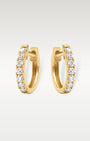 Yellow Gold Diamond Huggie Hoop Earrings | Noah's Fine Jewelry Dallas