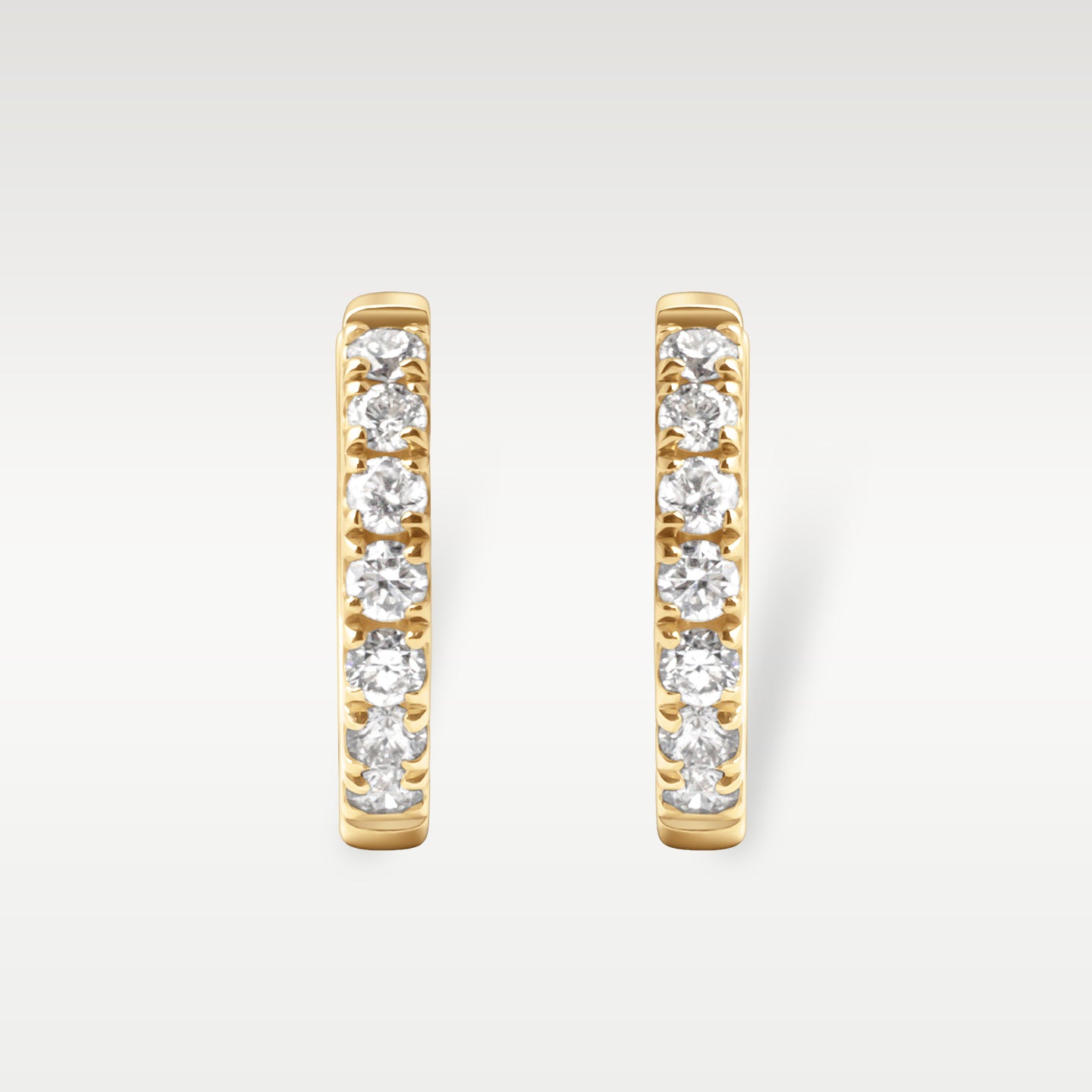 Yellow Gold Diamond Huggie Hoop Earrings | Noah's Fine Jewelry Dallas