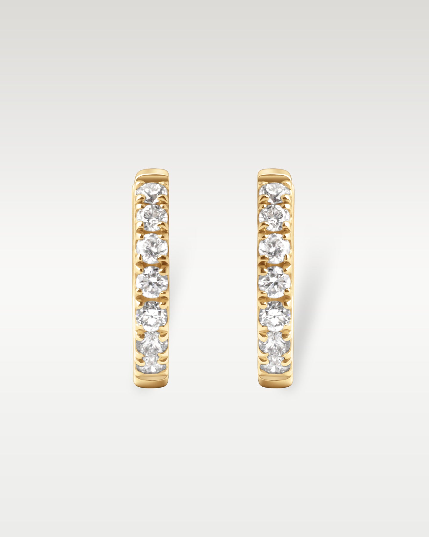 Yellow Gold Diamond Huggie Hoop Earrings | Noah's Fine Jewelry Dallas