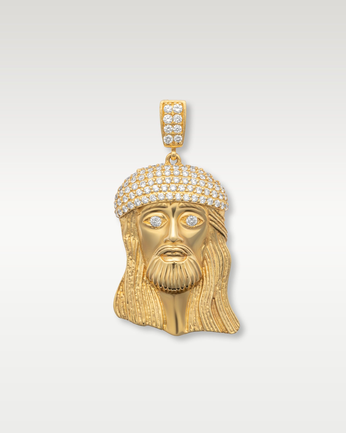 Yellow Gold Diamond Jesus Pendant