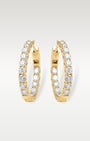 Yellow Gold 3ct Diamond Pave Hoop Earrings | Noah's Fine Jewelry Dallas