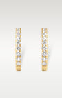 Yellow Gold 3ct Diamond Pave Hoop Earrings | Noah's Fine Jewelry Dallas