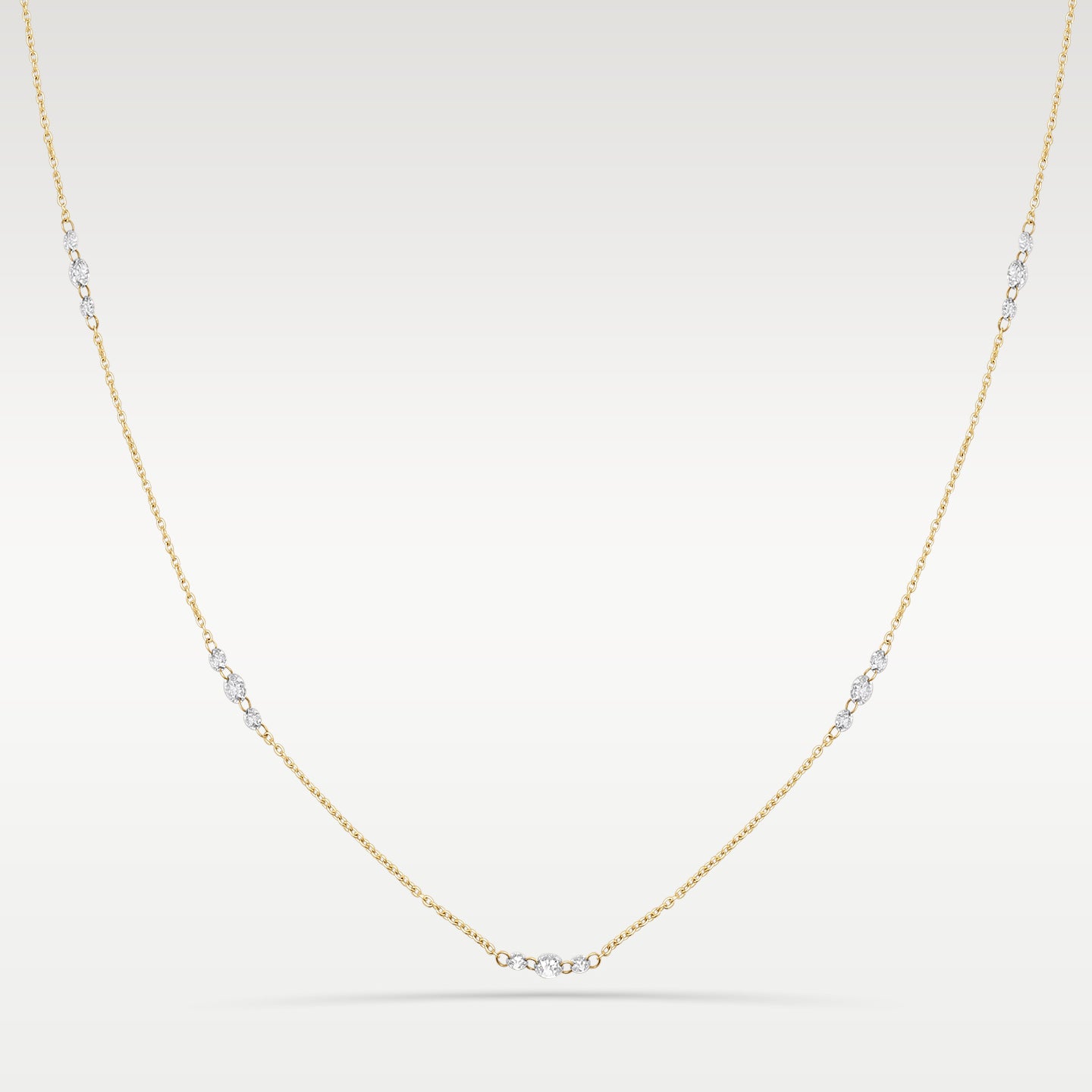 Yellow Gold Diamond Station Necklace | Noahs Fine Diamond Jewelry Dallas