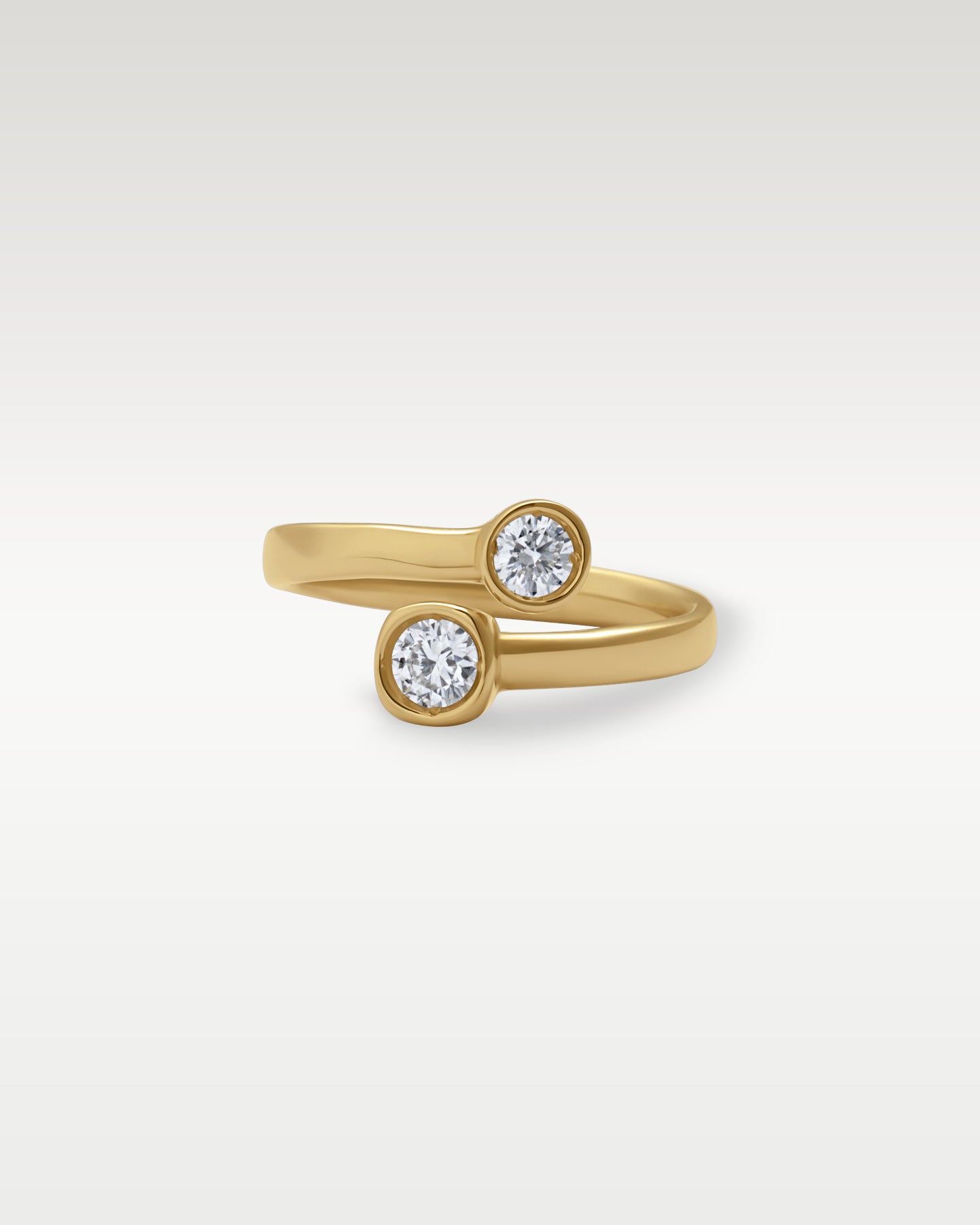 14k Yellow Gold Bezel Set Diamond Wrap Ring | Noah's Fine Jewelry Dallas, Texas