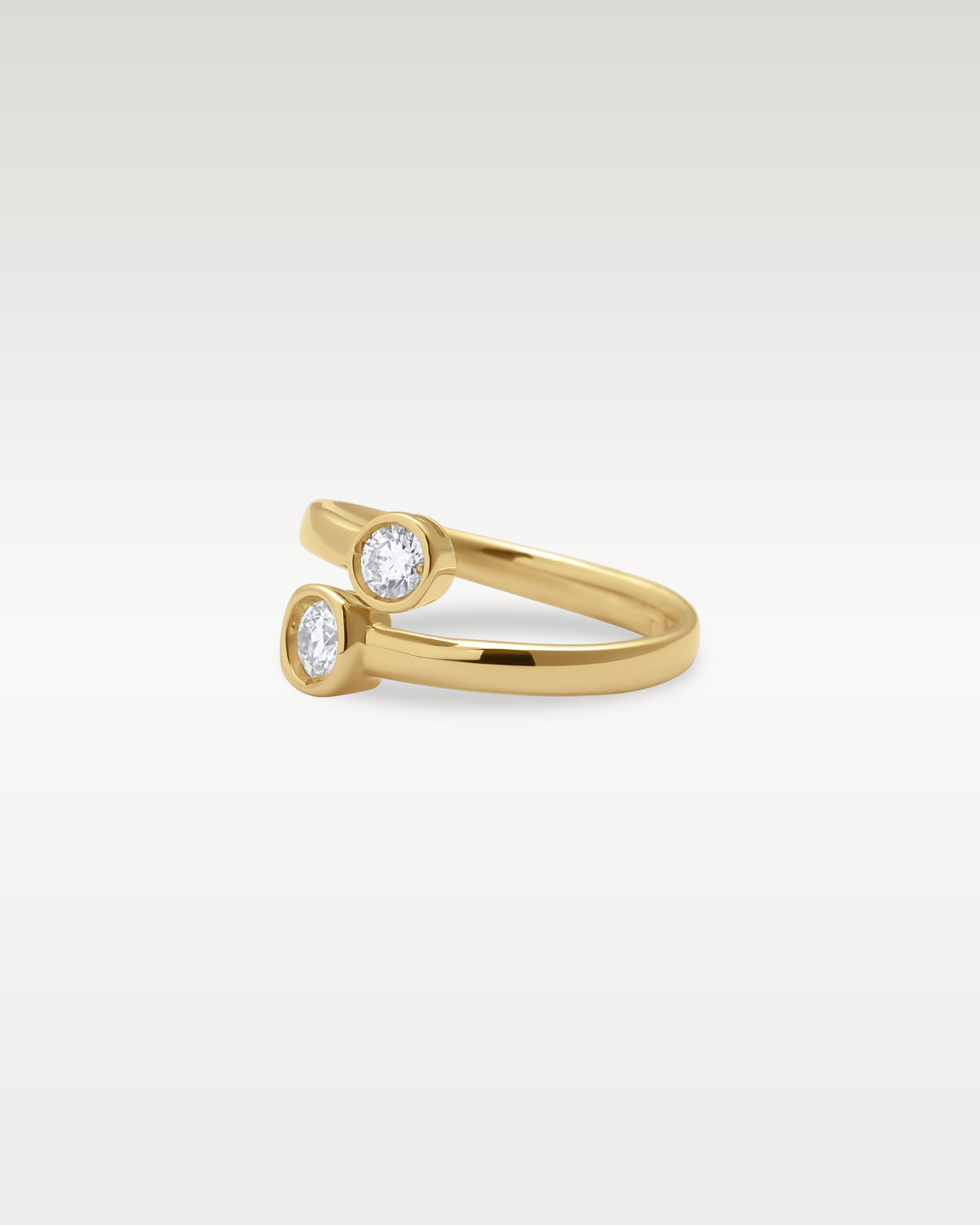 14k Yellow Gold Bezel Set Diamond Wrap Ring | Noah's Fine Jewelry Dallas, Texas