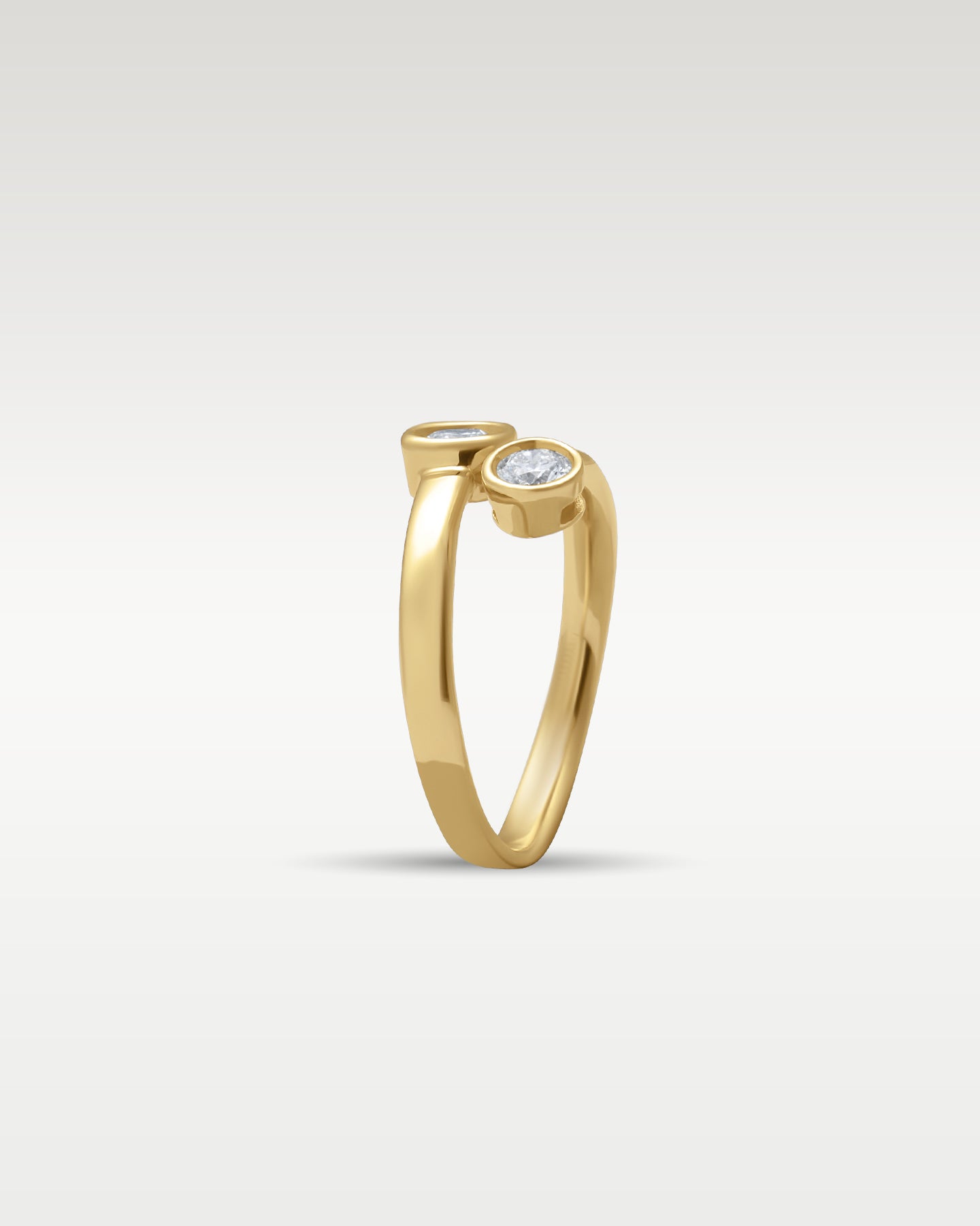 14k Yellow Gold Bezel Set Diamond Wrap Ring | Noah's Fine Jewelry Dallas, Texas