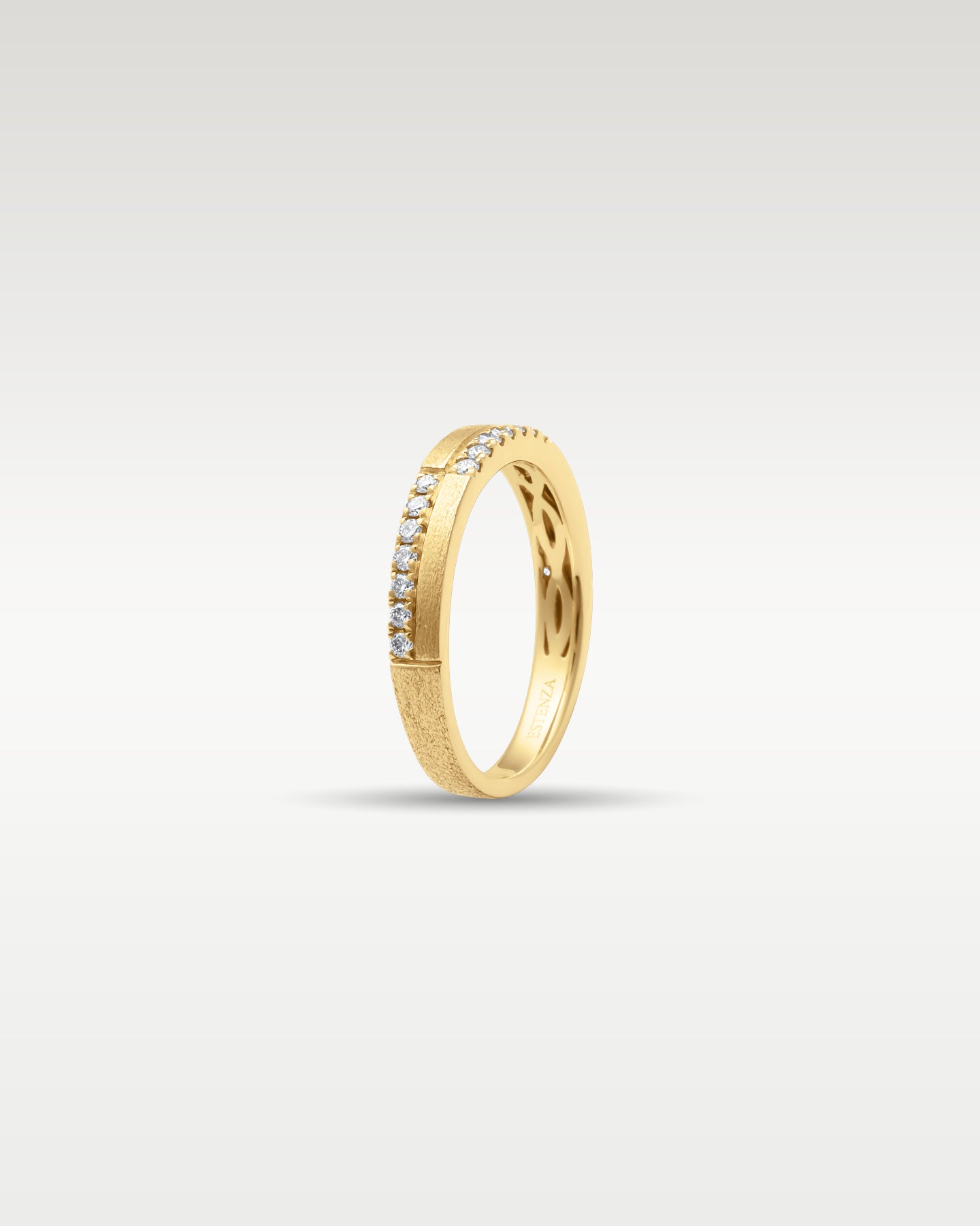 14k Yellow Gold Double Row Diamond Band | Noah's Fine Jewelry Frisco, TX