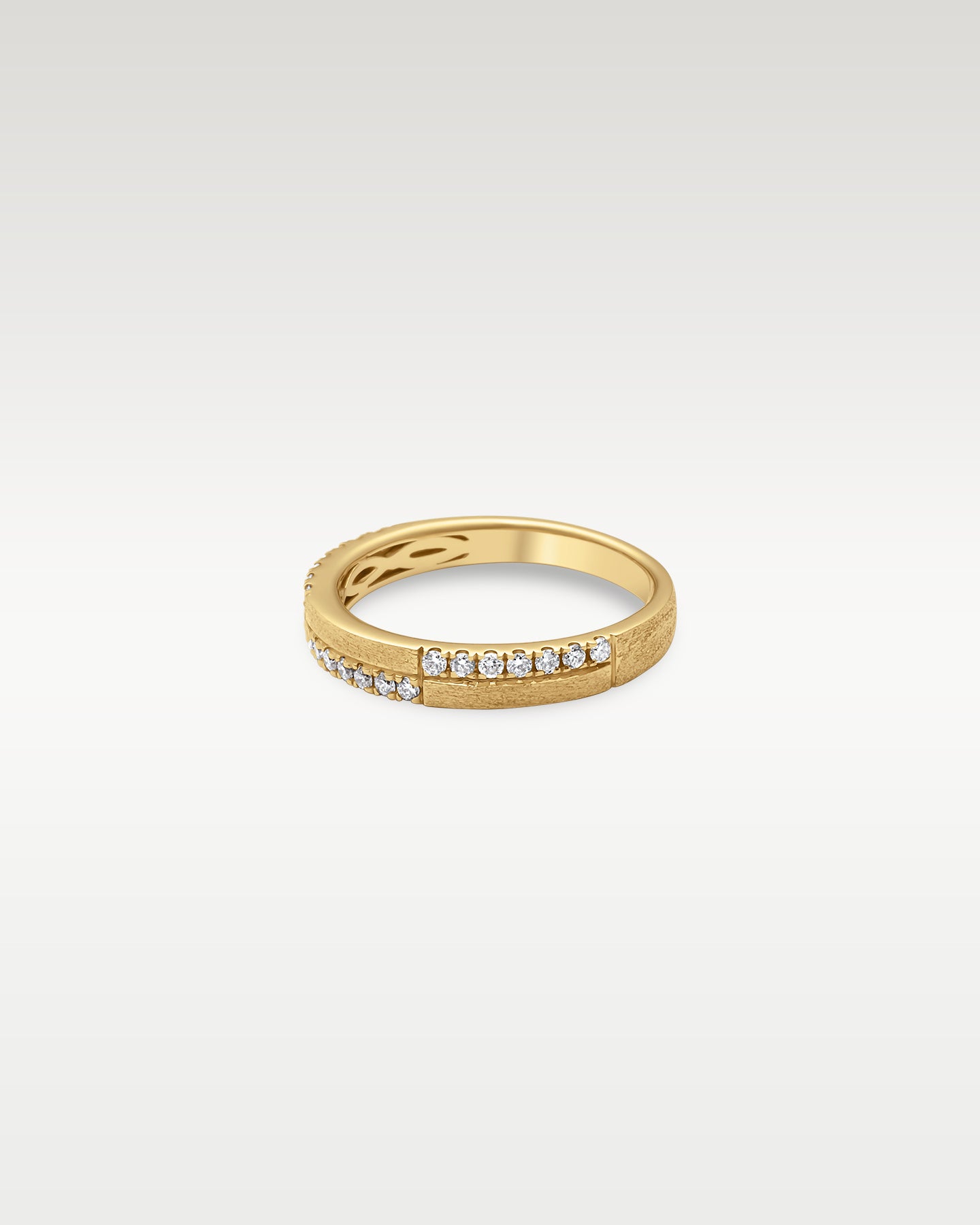 14k Yellow Gold Double Row Diamond Band | Noah's Fine Jewelry Frisco, TX