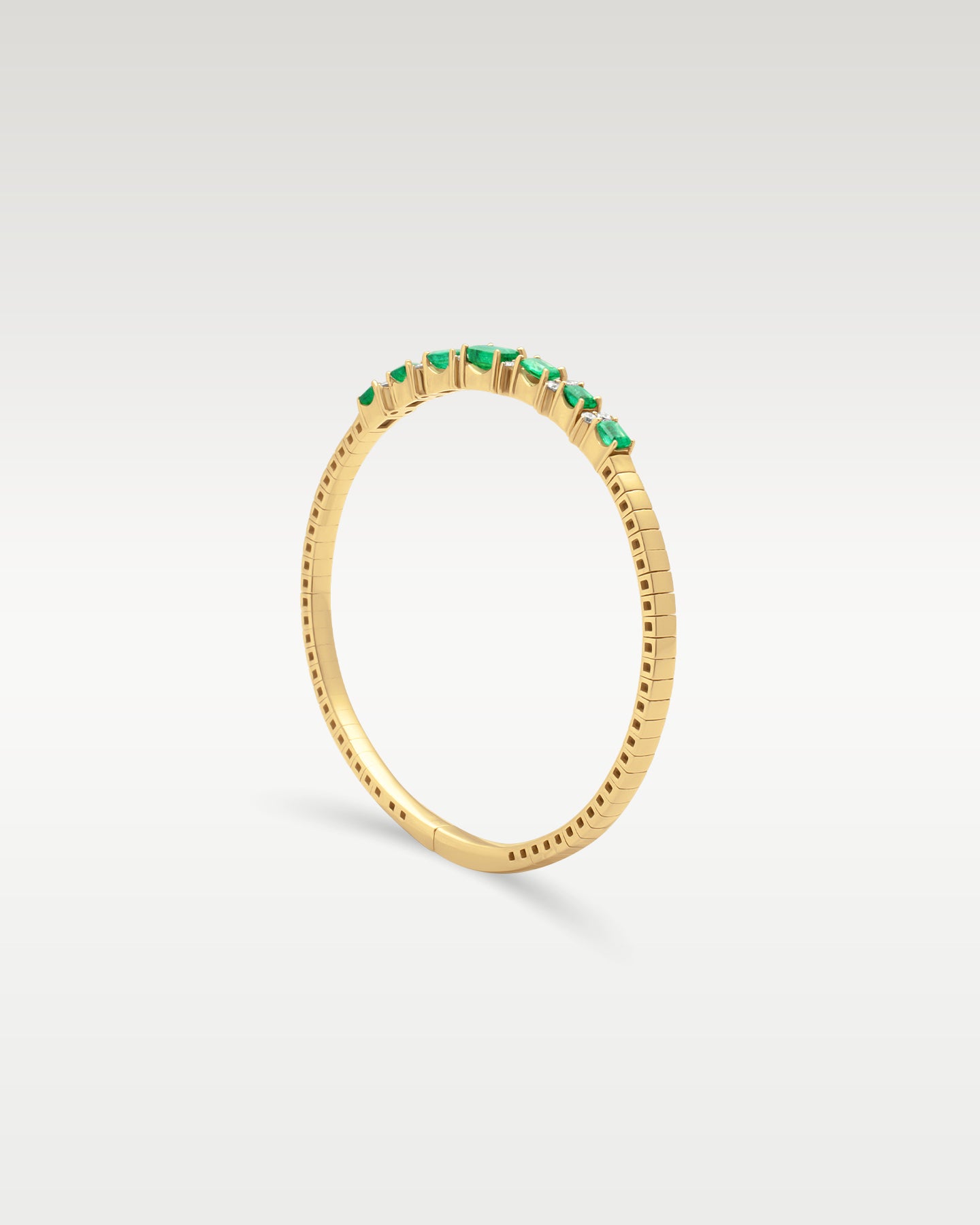 Emerald Diamond Flex Yellow Gold Bangle Bracelet | Noah's Fine Jewelry and Watches Dallas