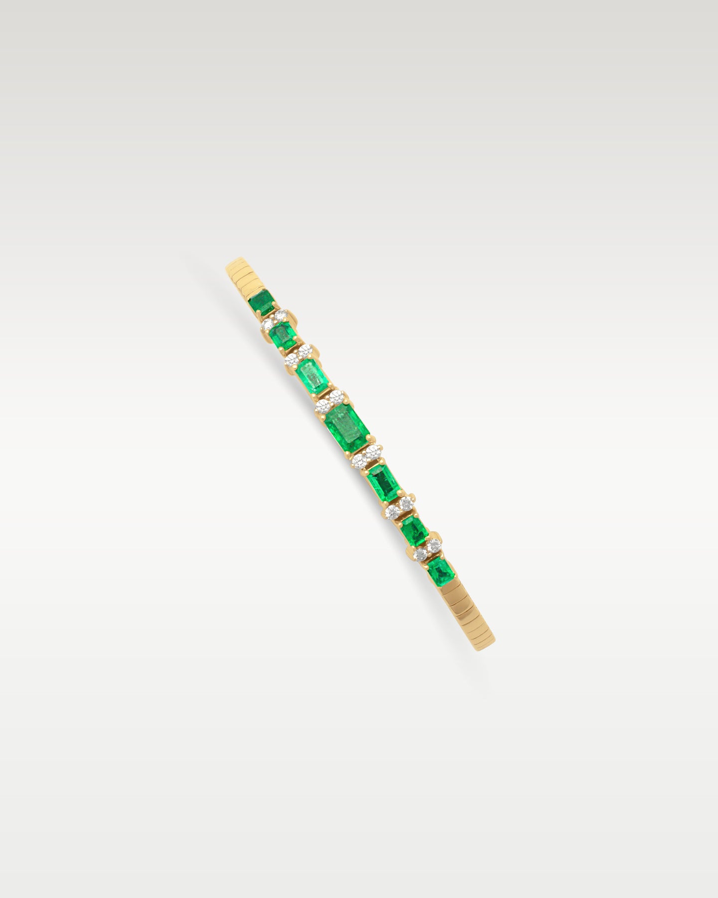 Emerald Diamond Flex Yellow Gold Bangle Bracelet | Noah's Fine Jewelry and Watches Dallas