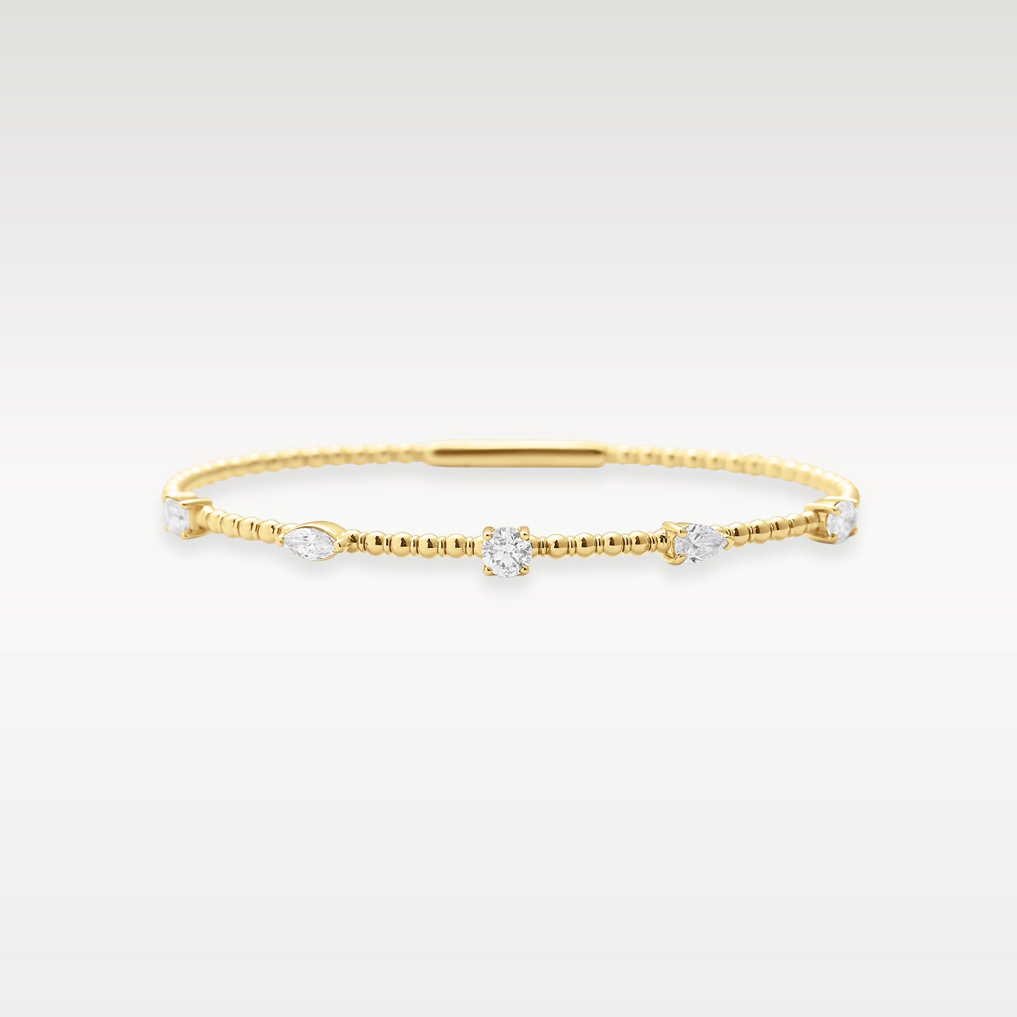Women's 14k Gold Five-Station Diamond Flex Bangle | Noahs Fine Watches & Jewelry