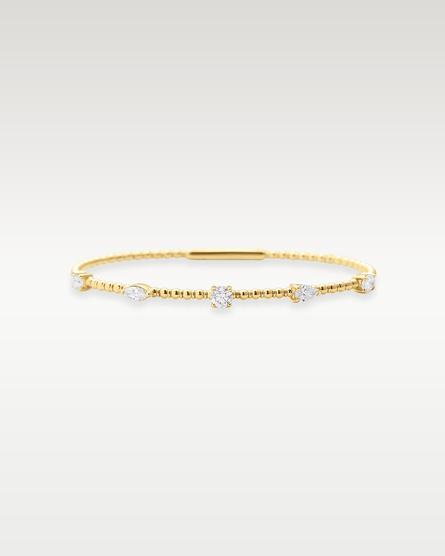Women's 14k Gold Five-Station Diamond Flex Bangle | Noahs Fine Watches & Jewelry
