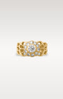 Yellow Gold Floral Honeycomb Diamond Ring | Noahs Fine Jewelry & Watches TX