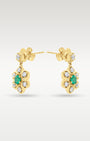 18K Gold Flower Green Sapphire & Diamond Earrings | Noah's Fine Jewelry DFW, Texas