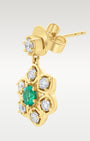 18K Gold Flower Green Sapphire & Diamond Earrings | Noah's Fine Jewelry DFW, Texas