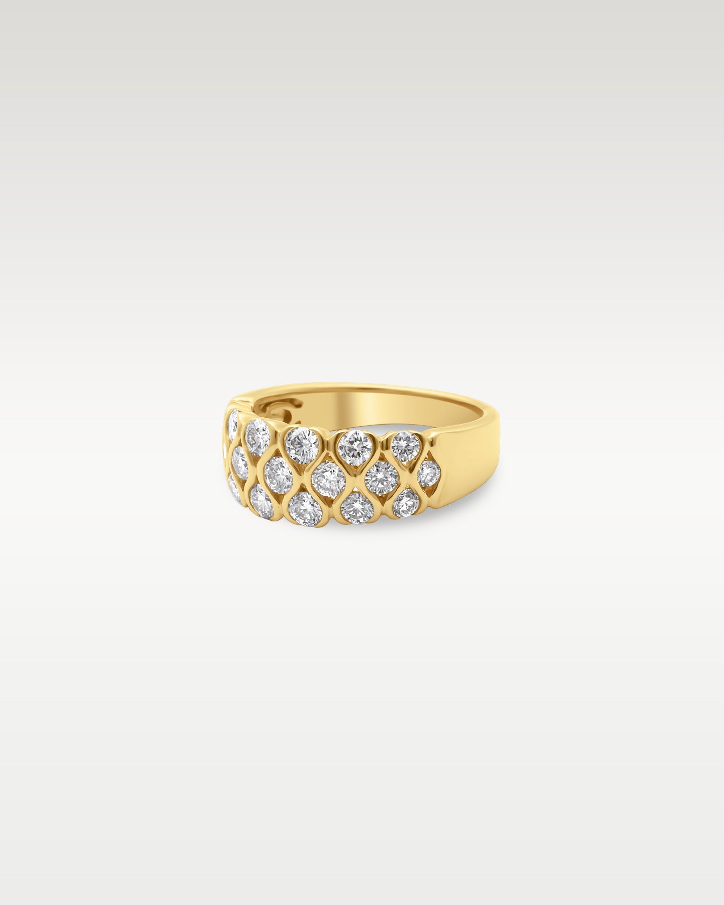 14k Yellow Gold Honeycomb Diamond Ring | Noah's Fine Jewelry Frisco TX