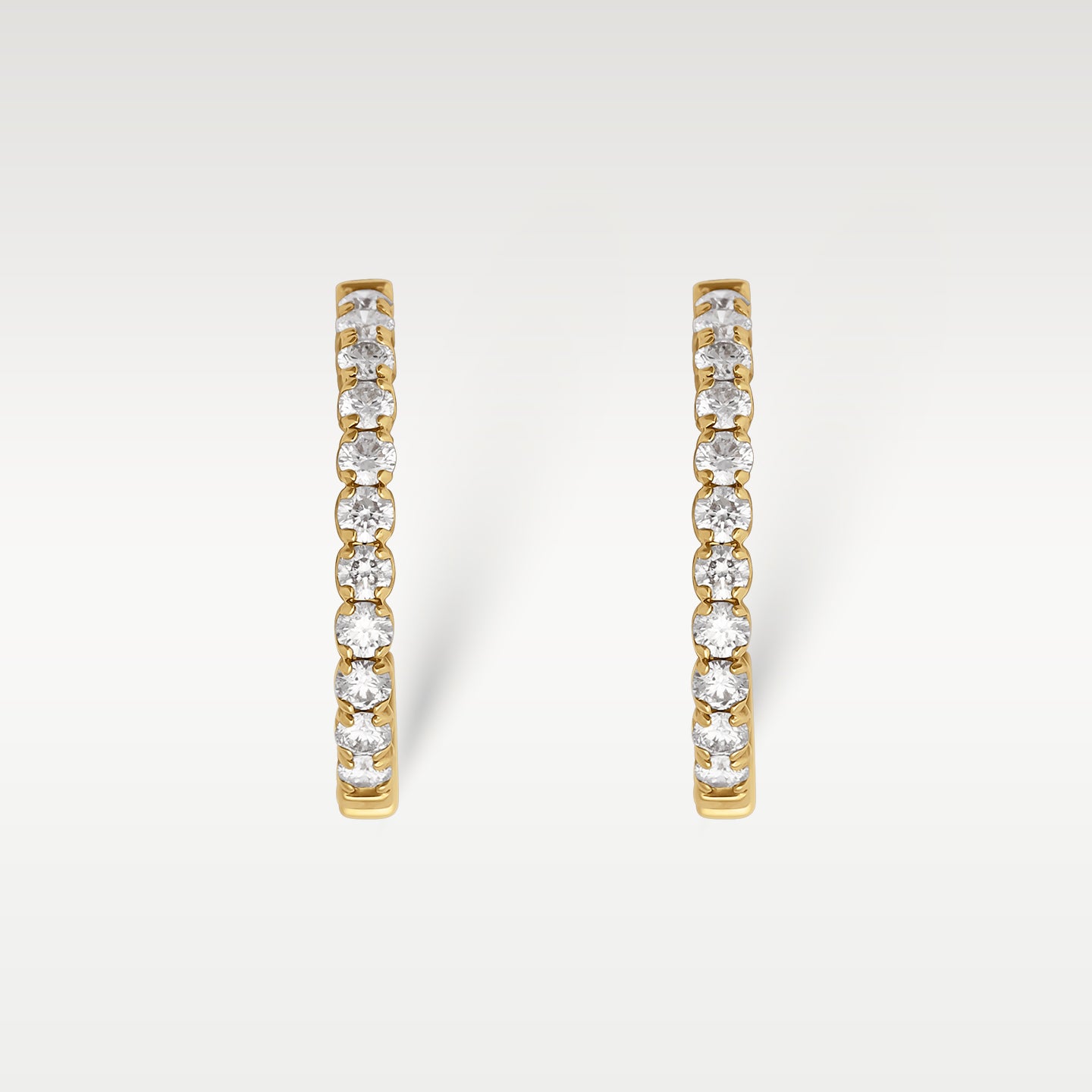 Gold Inside Out Diamond Hoop Earrings 2.50ct | Noahs Fine Jewelry & Watches