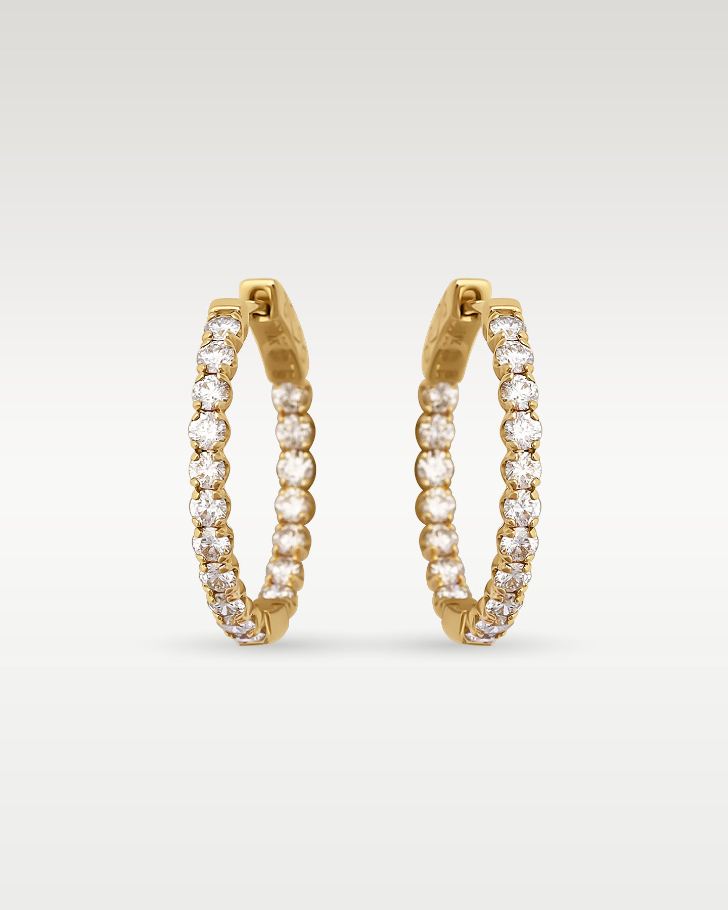 Gold Inside Out Diamond Hoop Earrings 2.50ct | Noahs Fine Jewelry & Watches