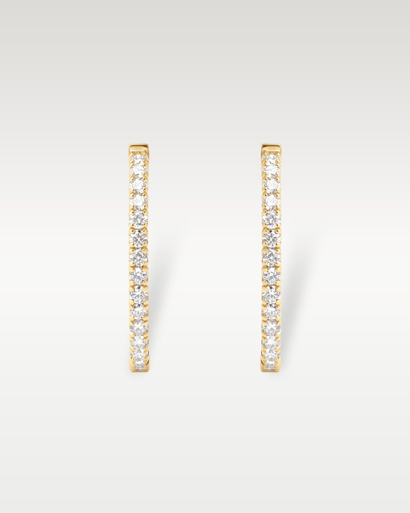 Yellow Gold Inside Out 2ct Diamond Hoop Earrings | Noah's Fine Jewelry Dallas