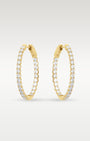 14K Gold Inside Out Eternity Diamond Hoops | Noah's Fine Watches and Jewelry