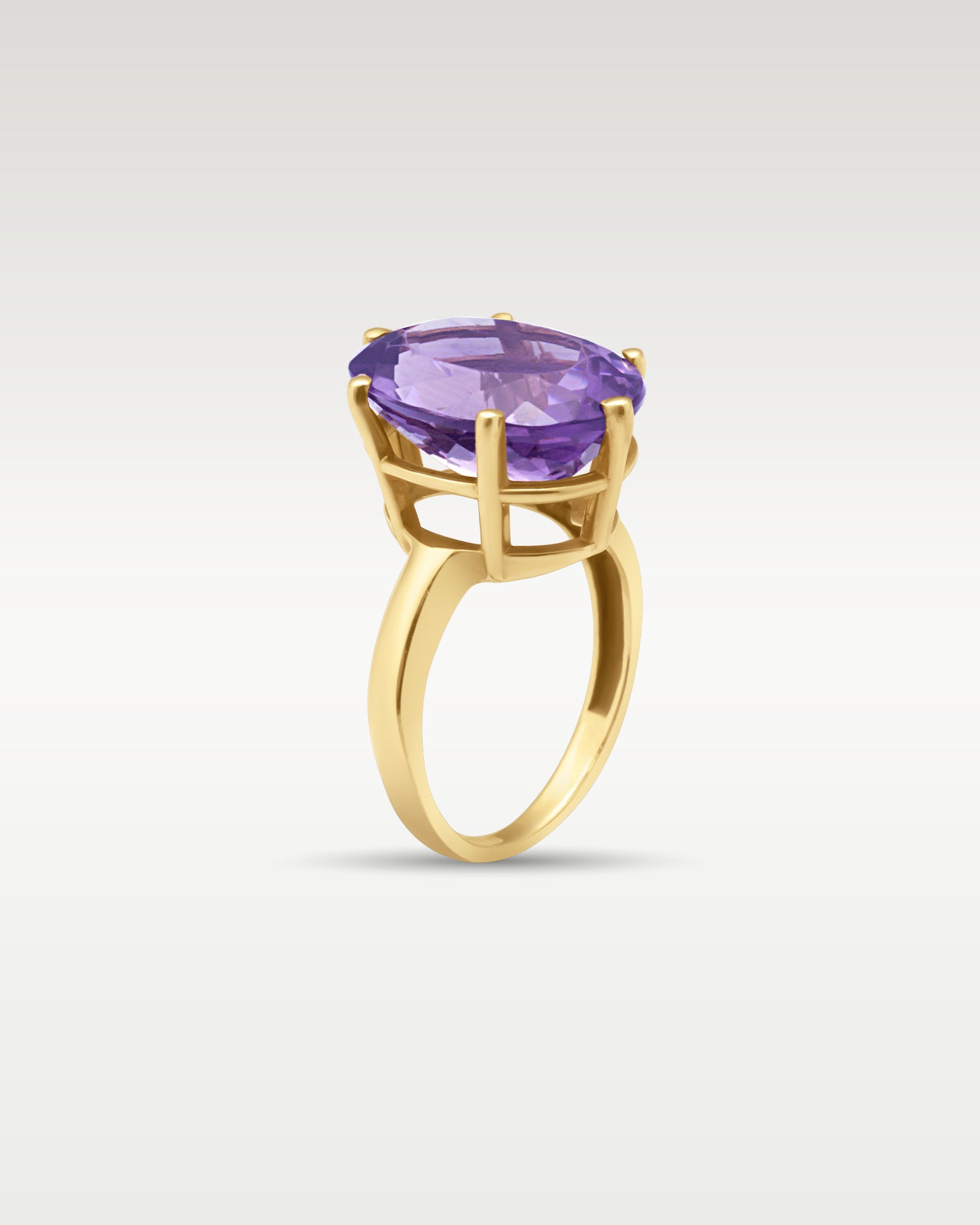 14k Yellow Gold Oval Amethyst Ring | Noah's Fine Jewelry Frisco