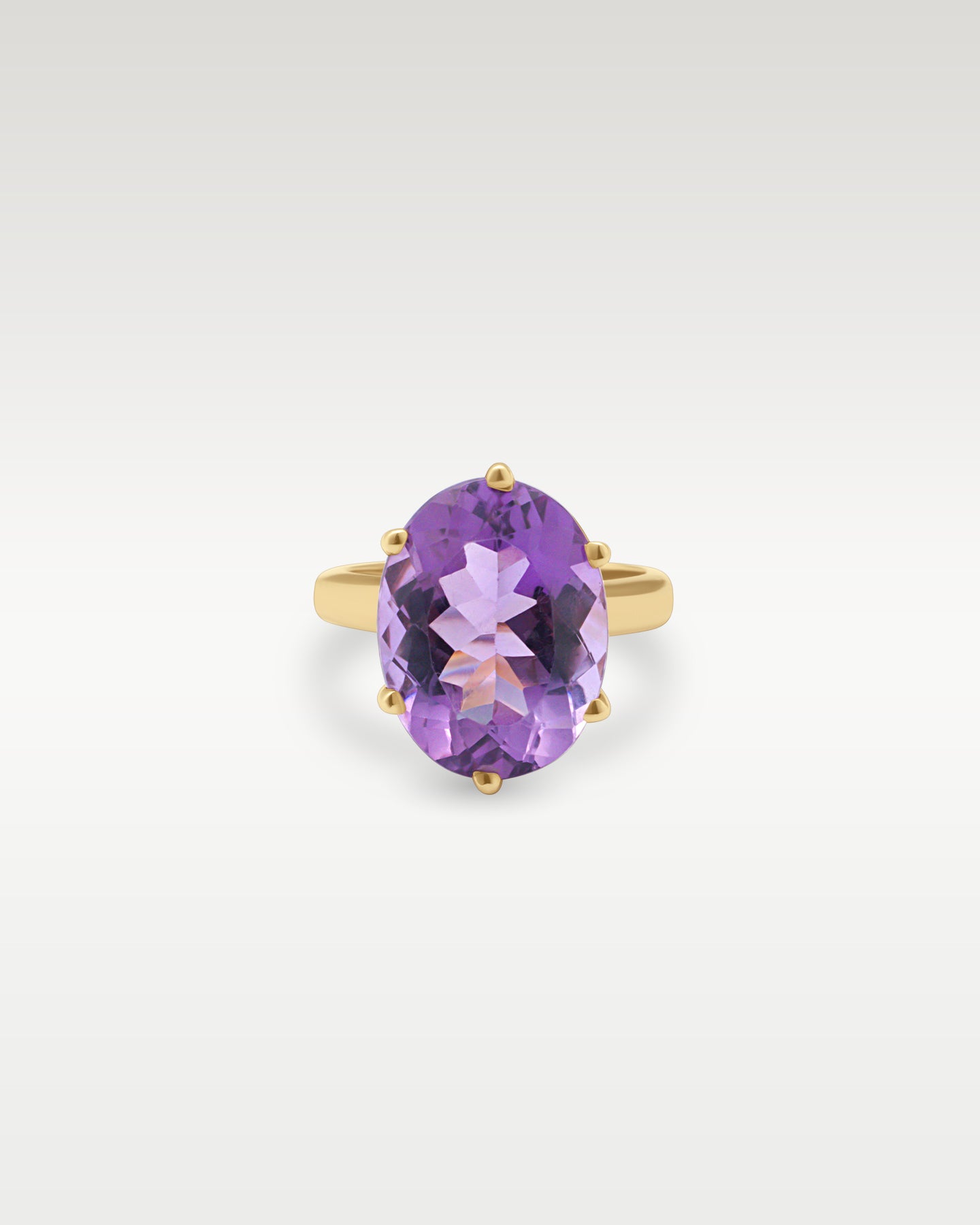 14k Yellow Gold Oval Amethyst Ring | Noah's Fine Jewelry Frisco
