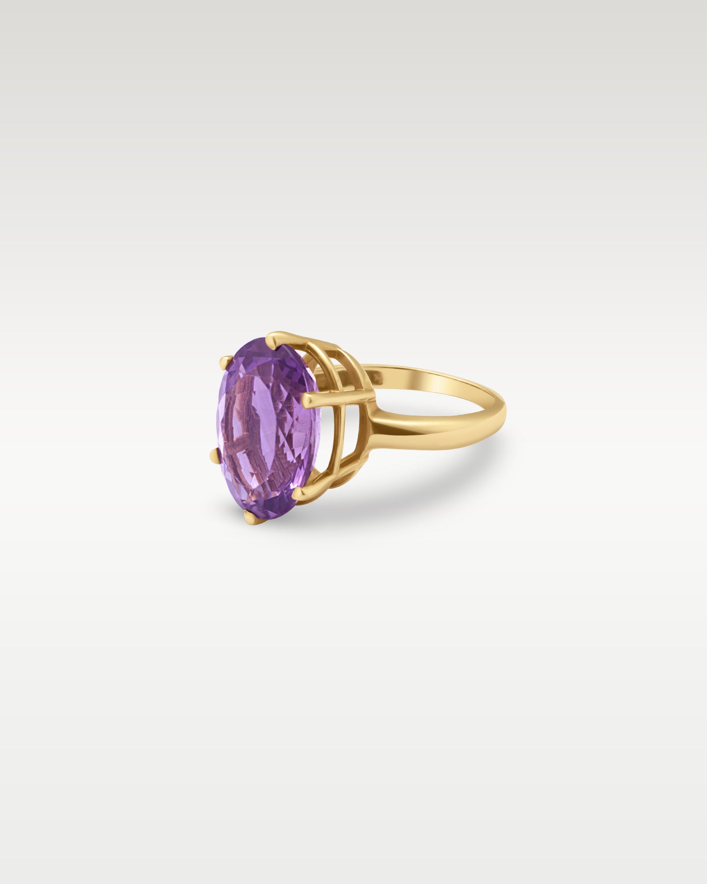 14k Yellow Gold Oval Amethyst Ring | Noah's Fine Jewelry Frisco