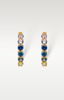 18k Yellow Gold Rainbow Sapphire Huggies | Noah's Fine Jewelry Dallas, Texas 