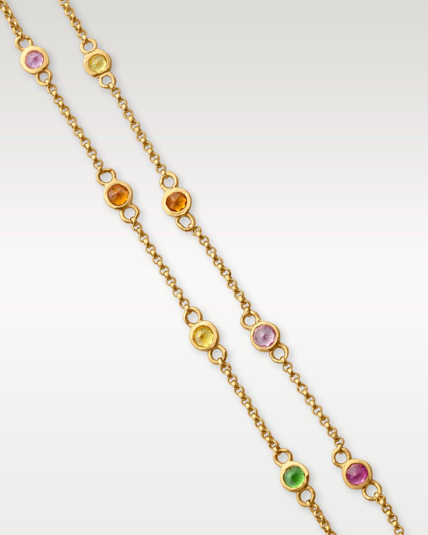 14k Yellow Gold Rainbow Sapphire Station Bracelet | Noah's Fine Jewelry DFW, TX