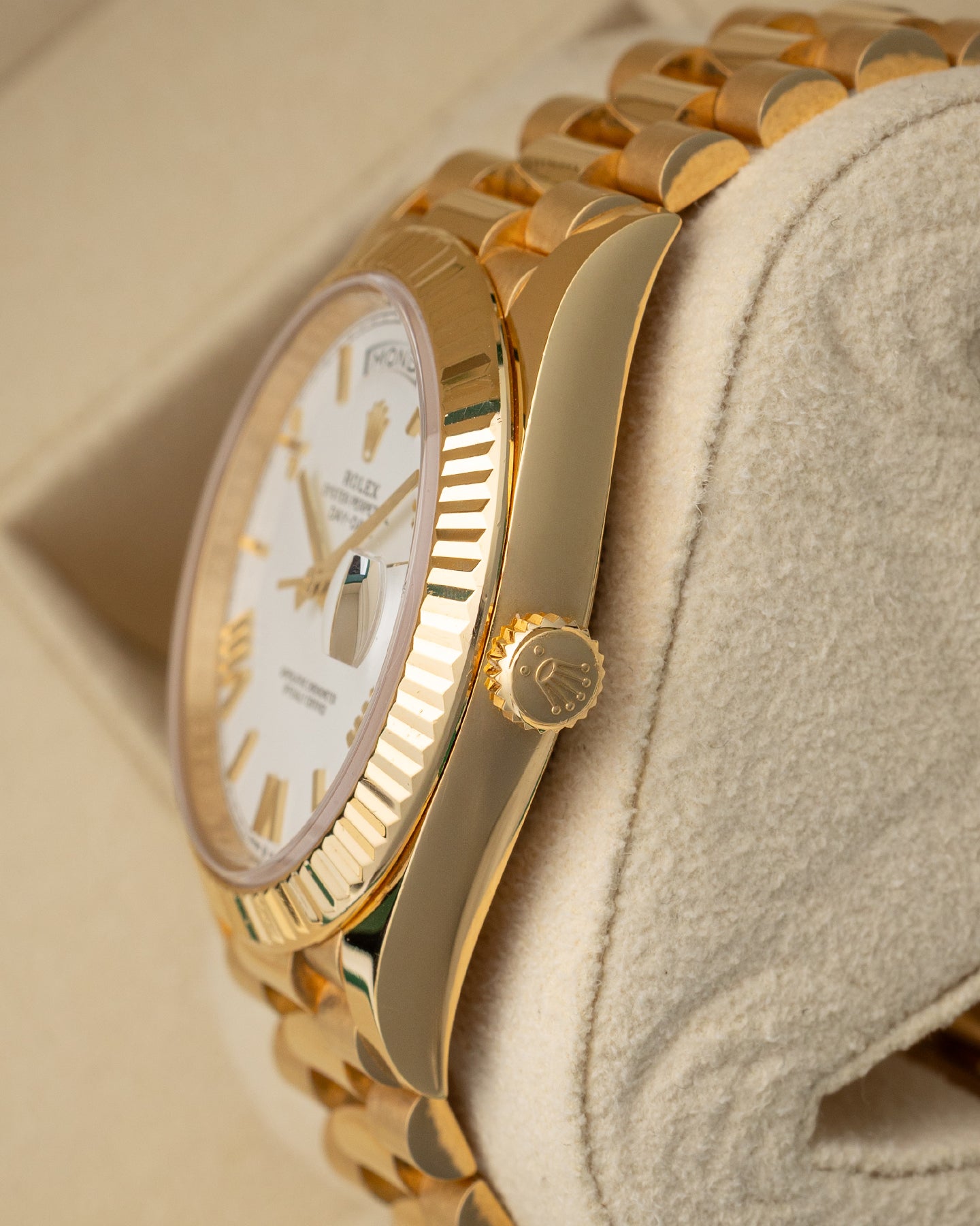 White Roman Rolex Day-Date 228238 | Noahs Fine Watches & Jewelry TX