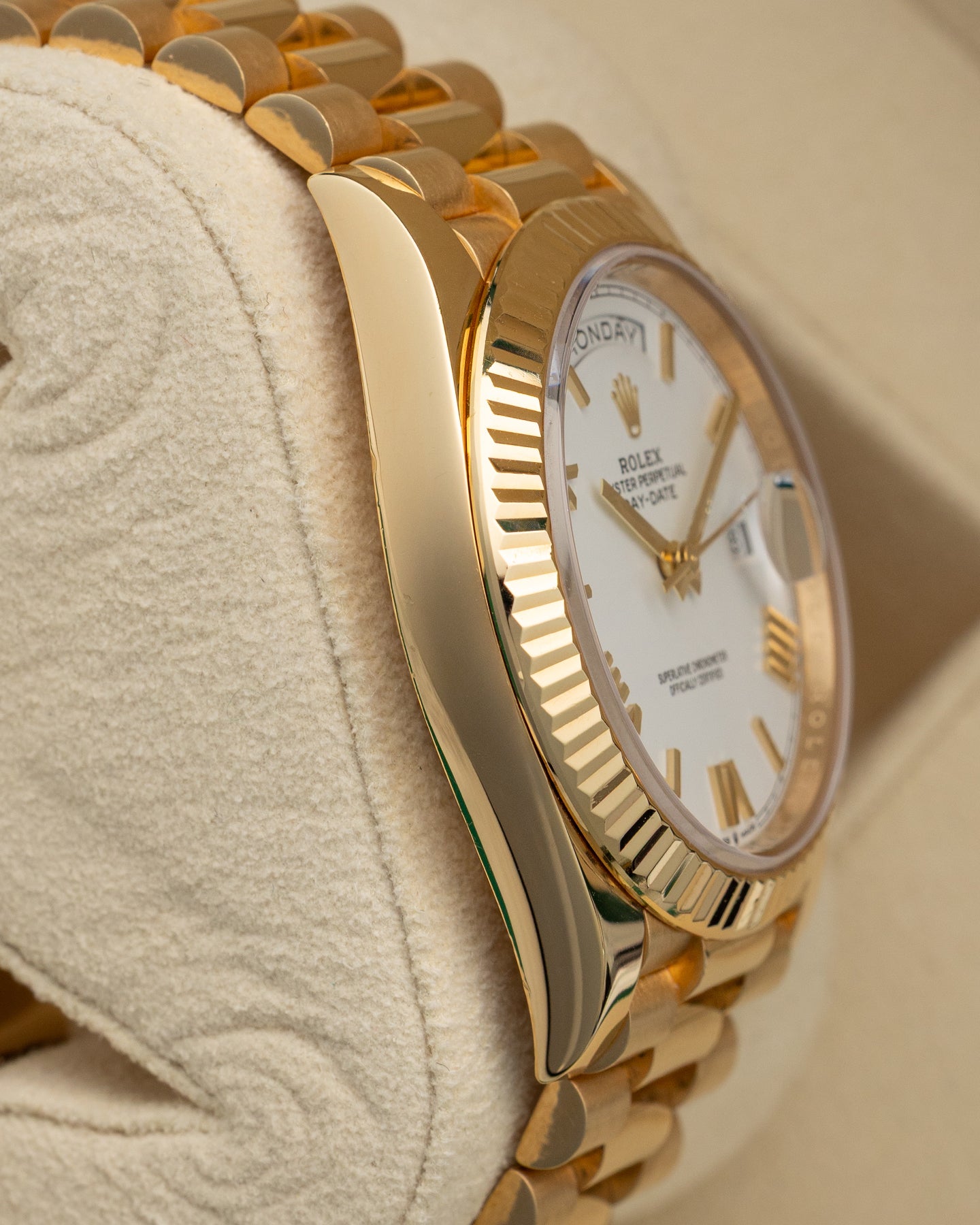White Roman Rolex Day-Date 228238 | Noahs Fine Watches & Jewelry TX