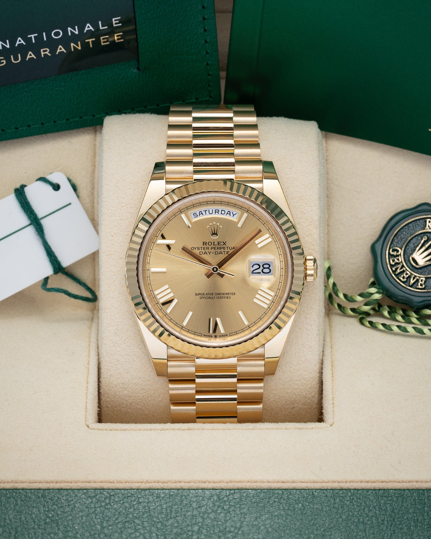 Yellow Gold Rolex Day-Date 228238 at Noah's Fine Watches & Jewelry in Frisco, Texas